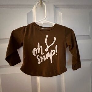 Bailey’s Blossoms Oh Snap! Brown Long Sleeve Shirt